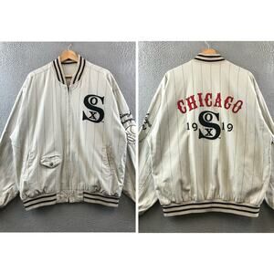 Vintage Chicago White Sox Mirage Bomber Jacket L  Reversible MLB
